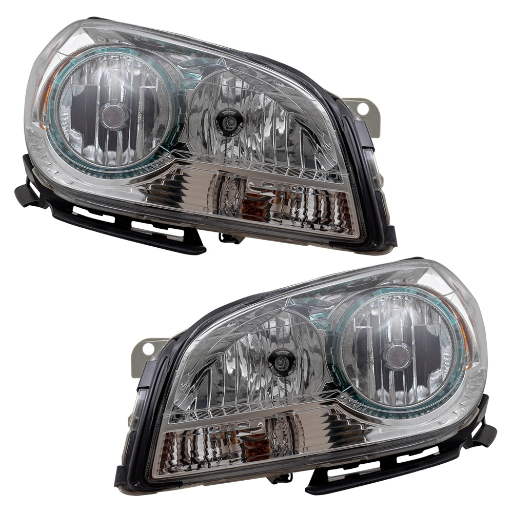 Brock Replacement Driver and Passenger Set Headlights Compatible with 2008-2012 Malibu