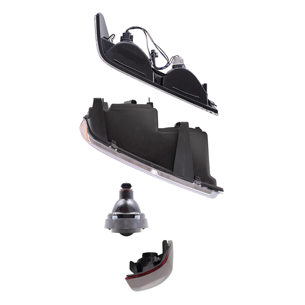 Brock Replacement Driver and Passenger Side Headlights, Park Signal Lights, Fog Lights and Tail Lights 8 Piece Set Compatible with 2005-2008 Colorado with Xtreme Package ONLY