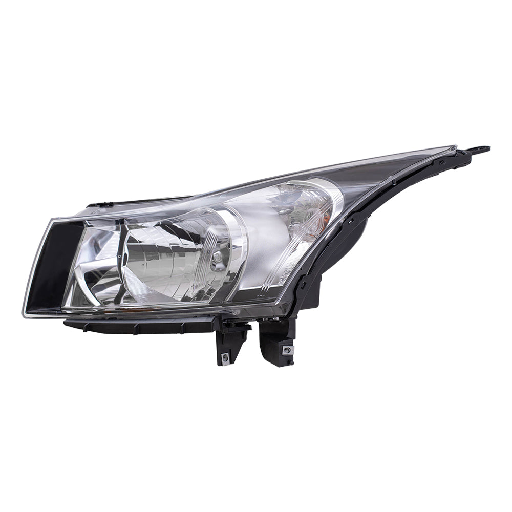 Brock Replacement Driver and Passenger Side Headlight Assemblies with Clear Signal Trim Compatible with 2012-2015 Cruze & 2016 Cruze Limited