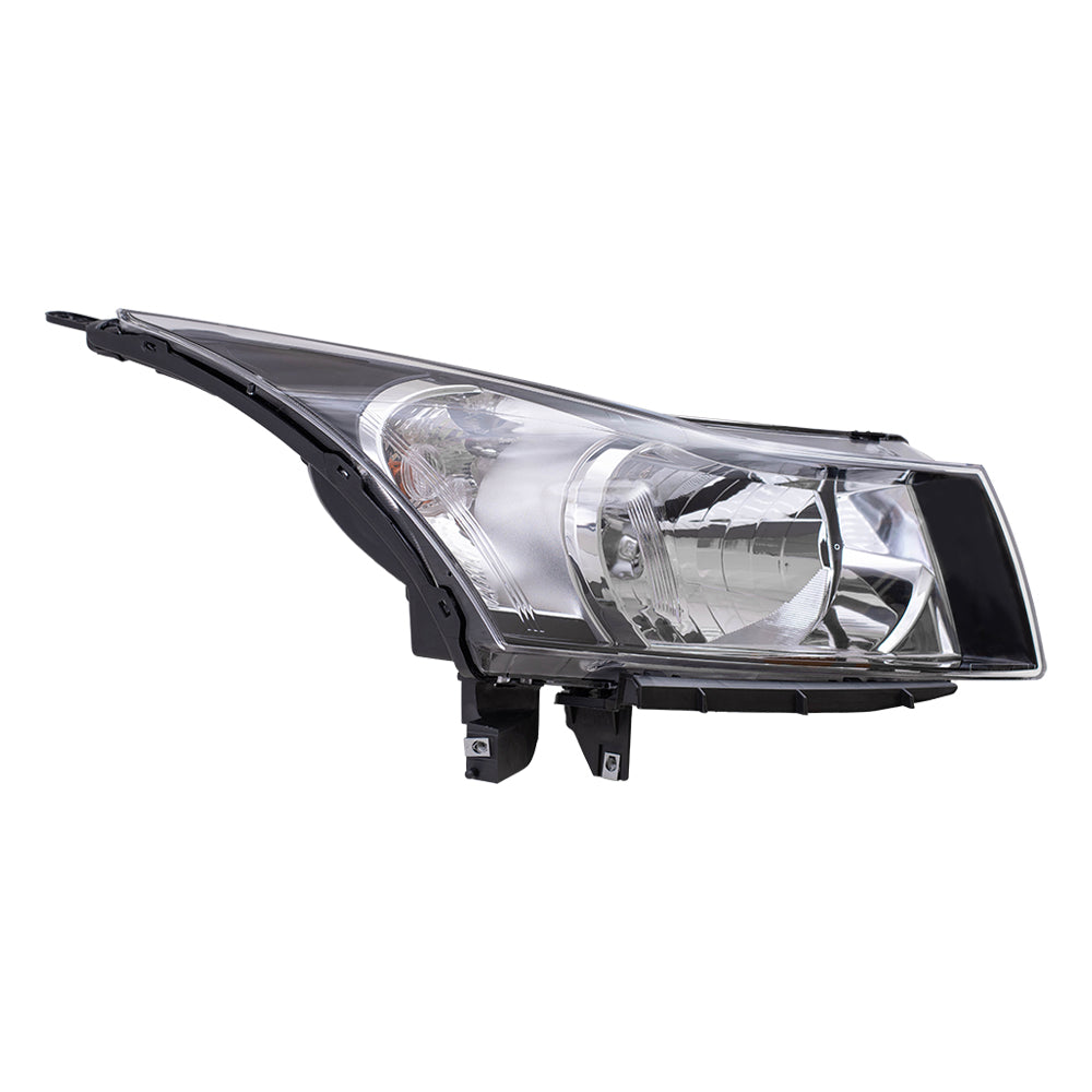 Brock Replacement Passenger Side Headlight Assembly with Clear Signal Trim Compatible with 2012-2015 Cruze & 2016 Cruze Limited