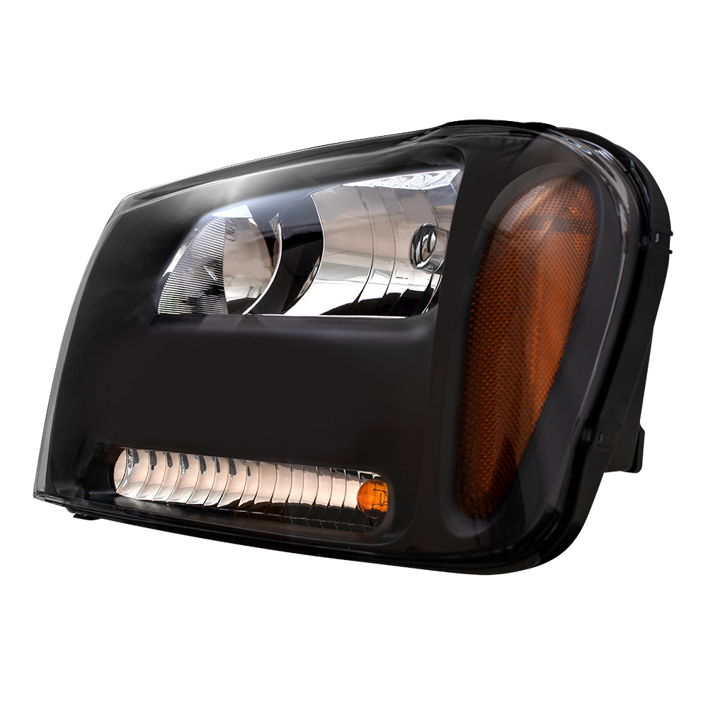 Headlight for 2006-2009 Trailblazer w/ Half Width Grille Bar for 2006 Trailblazer EXT 25970909 Set GM2502304