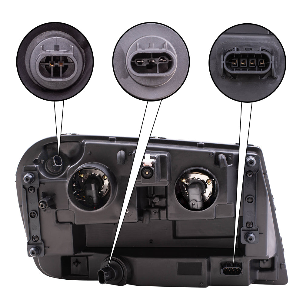 Headlight for 2006-2009 Trailblazer w/ Half Width Grille Bar for 2006 Trailblazer EXT 25970909 Set GM2502304