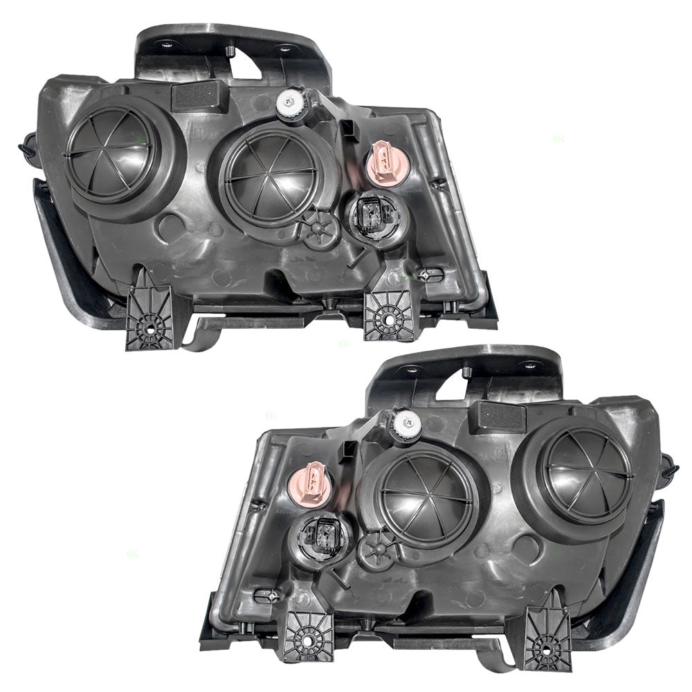 Brock Replacement Driver and Passenger Set Halogen Headlights Compatible with 2014-2015 Camaro Coupe Convertible