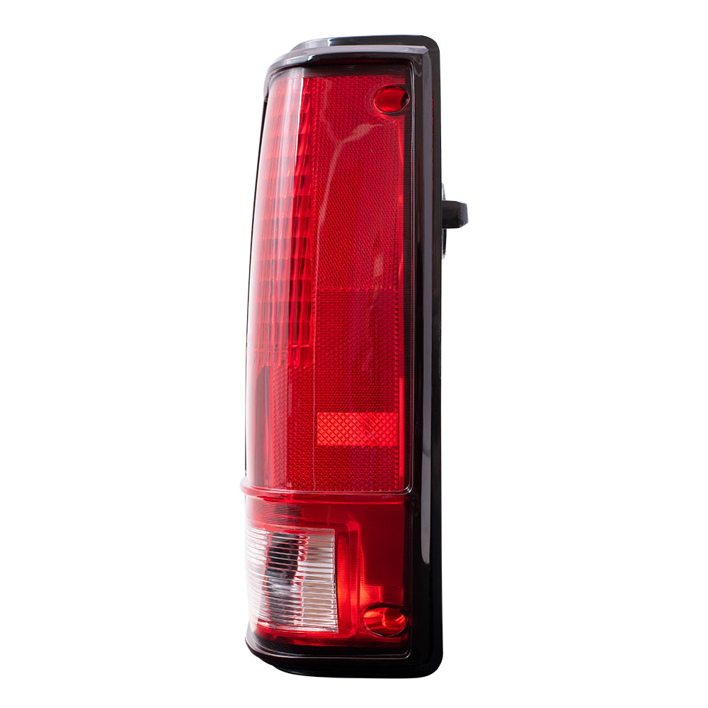 Brock Replacement Driver and Passenger Set Tail Lights with Black Bezels Compatible with 1982-1993 S10 S15 Pickup Truck 919649 919650
