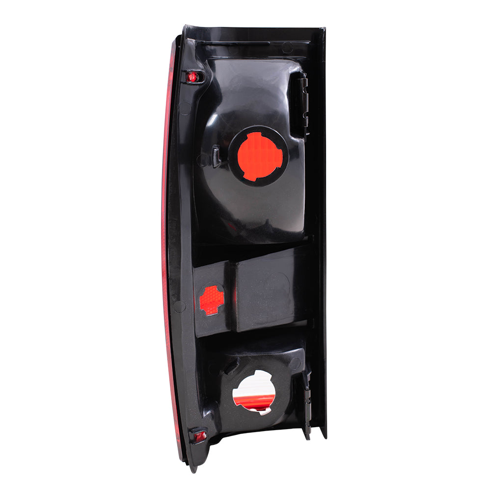 Brock Replacement Passenger Tail Light with Black Bezel Compatible with 1982-1993 S10 S15 Pickup Truck 919650