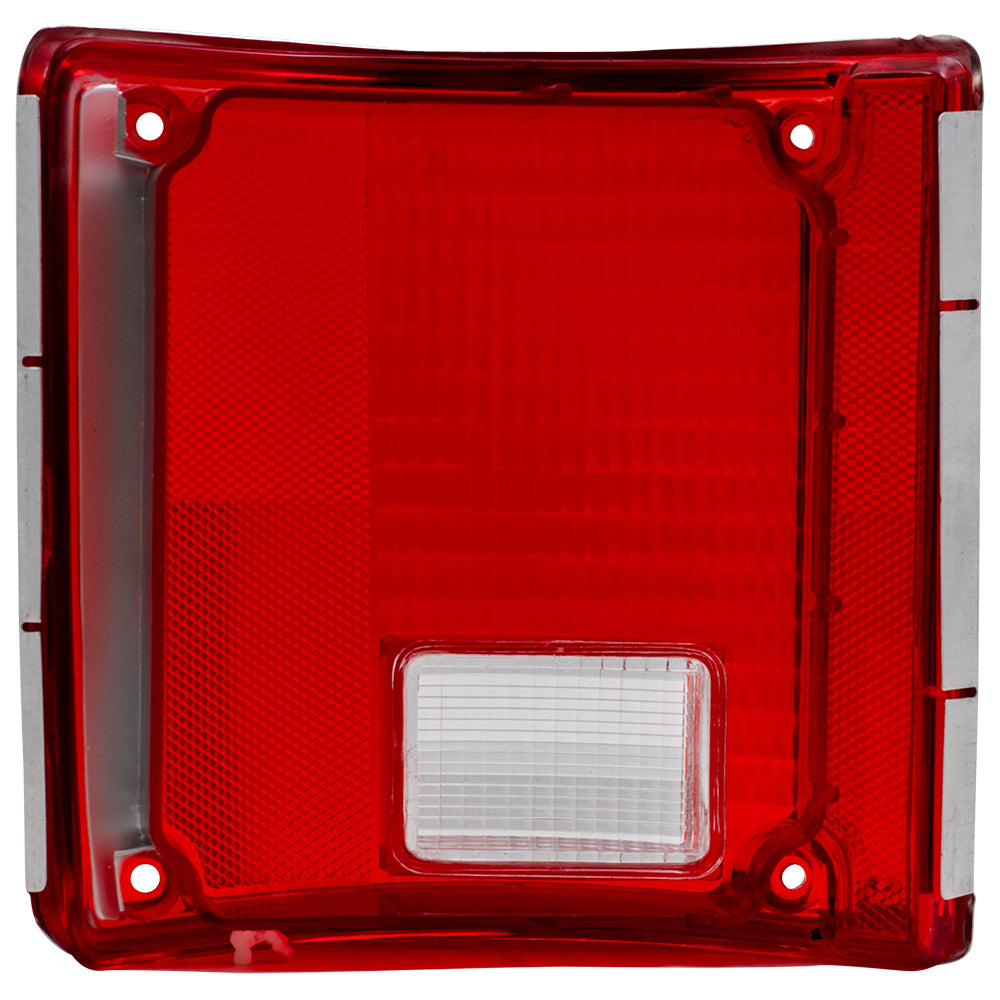 Brock Replacement Passenger Tail Light Lens with Chrome Trim Compatible with 73-91 C/K Pickup Truck SUV 5968330
