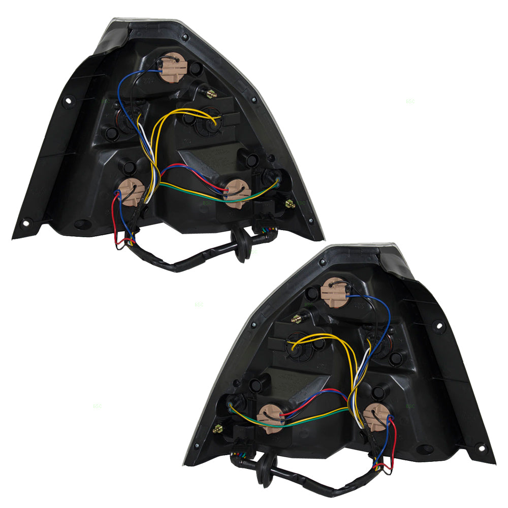 Brock Replacement Driver and Passenger Set Tail Lights Compatible with 2007-2011 Aveo 96650771 96650772