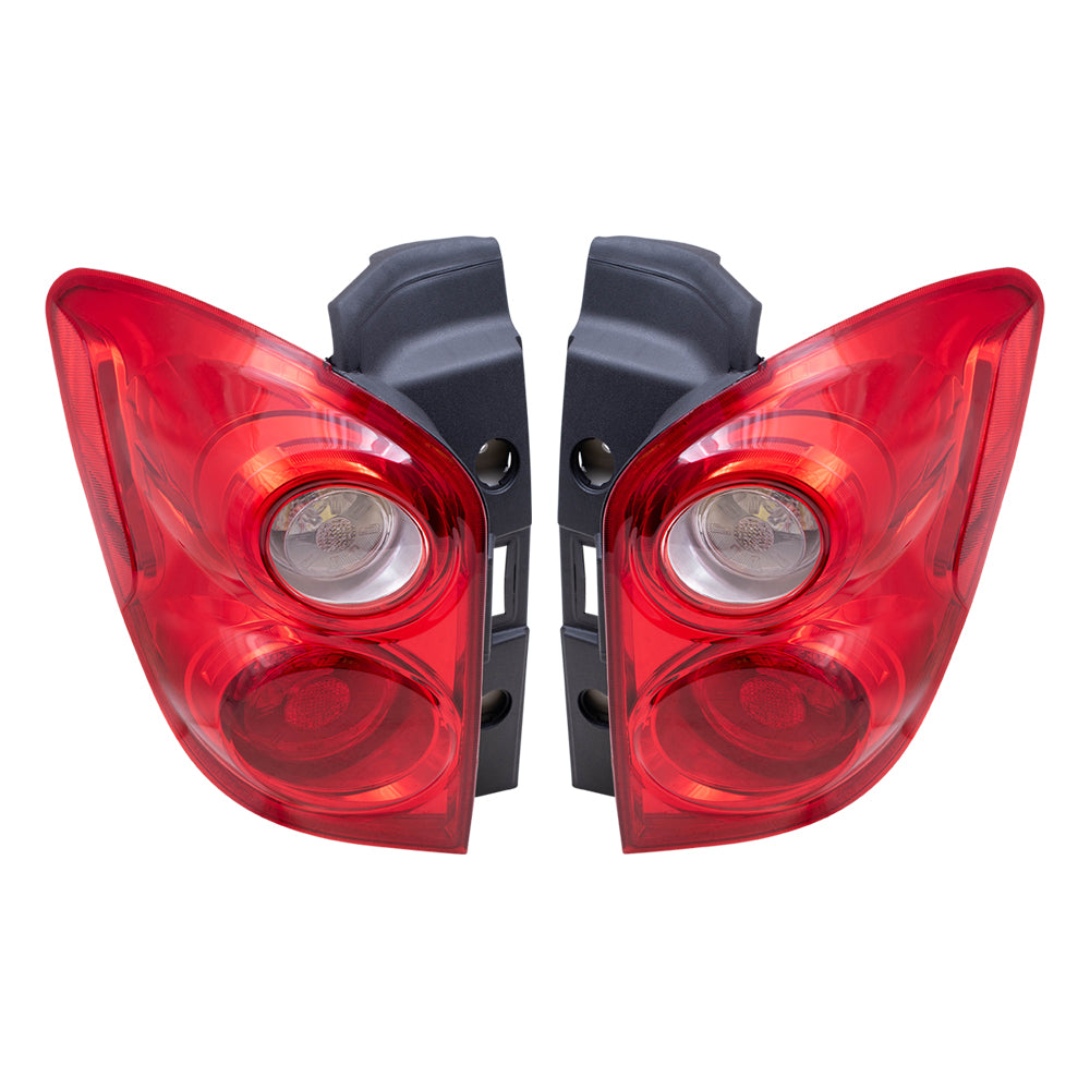 Brock Replacement Driver and Passenger Set Tail Lights Compatible with 2010-2015 Equinox 22759316 22759317