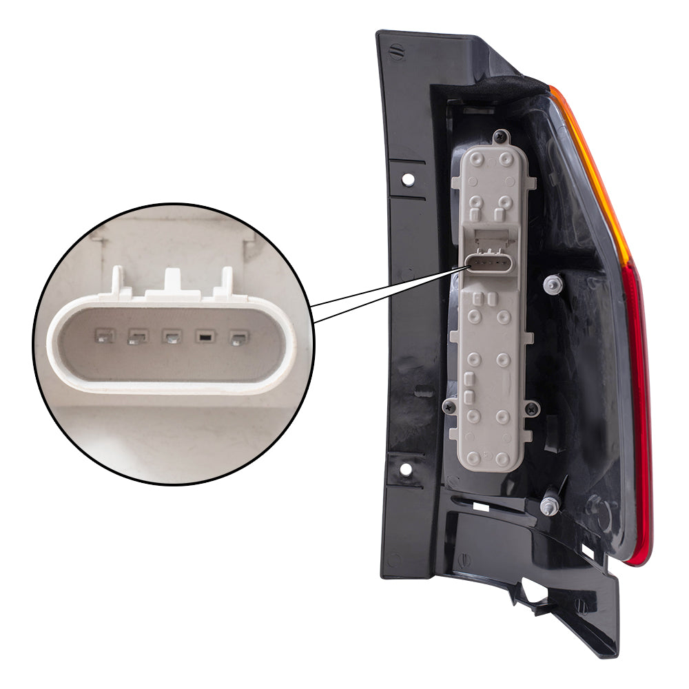 Brock Replacement Driver Tail Light with Connector Plate Compatible with 2002-2009 Envoy 2002-2006 Envoy XL 15131576