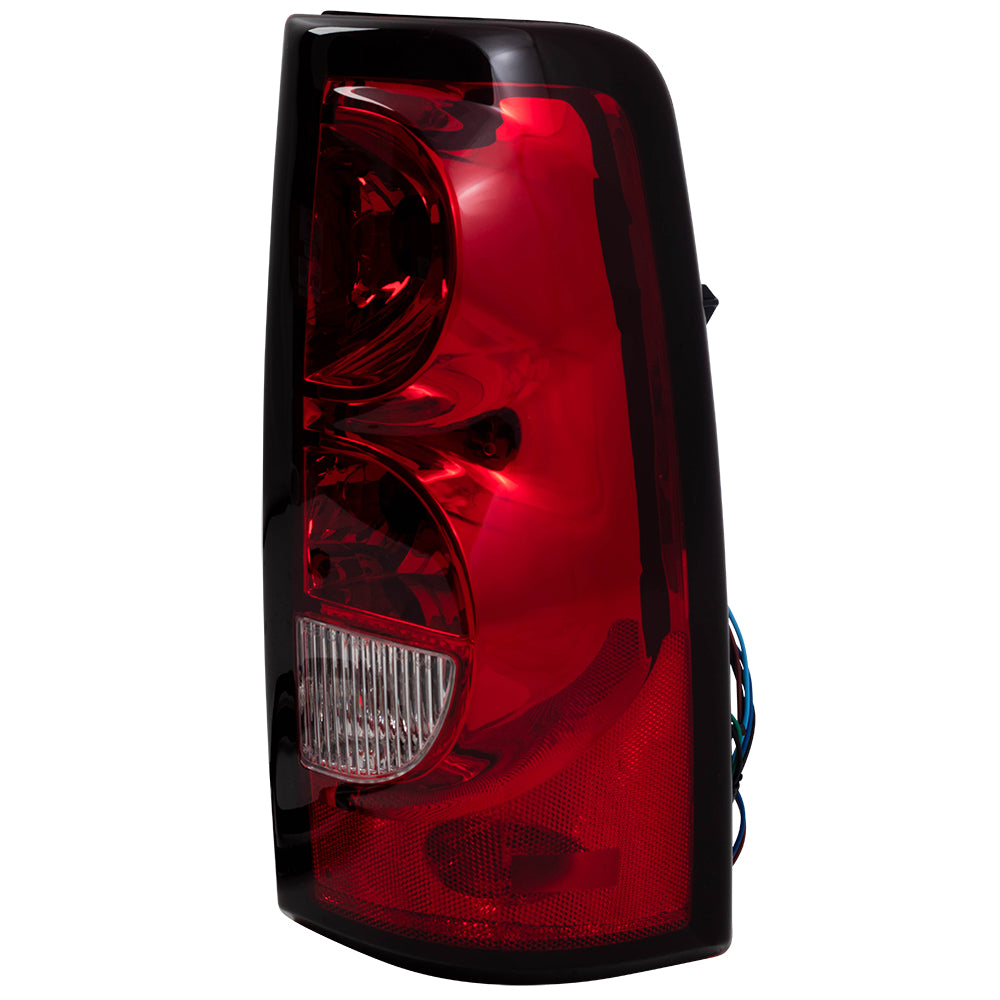 Brock Replacement Passenger Tail Light Lens, Bulb and Wiring Harness Compatible with 2004-2007 Silverado Fleetside Pickup Truck 19169005