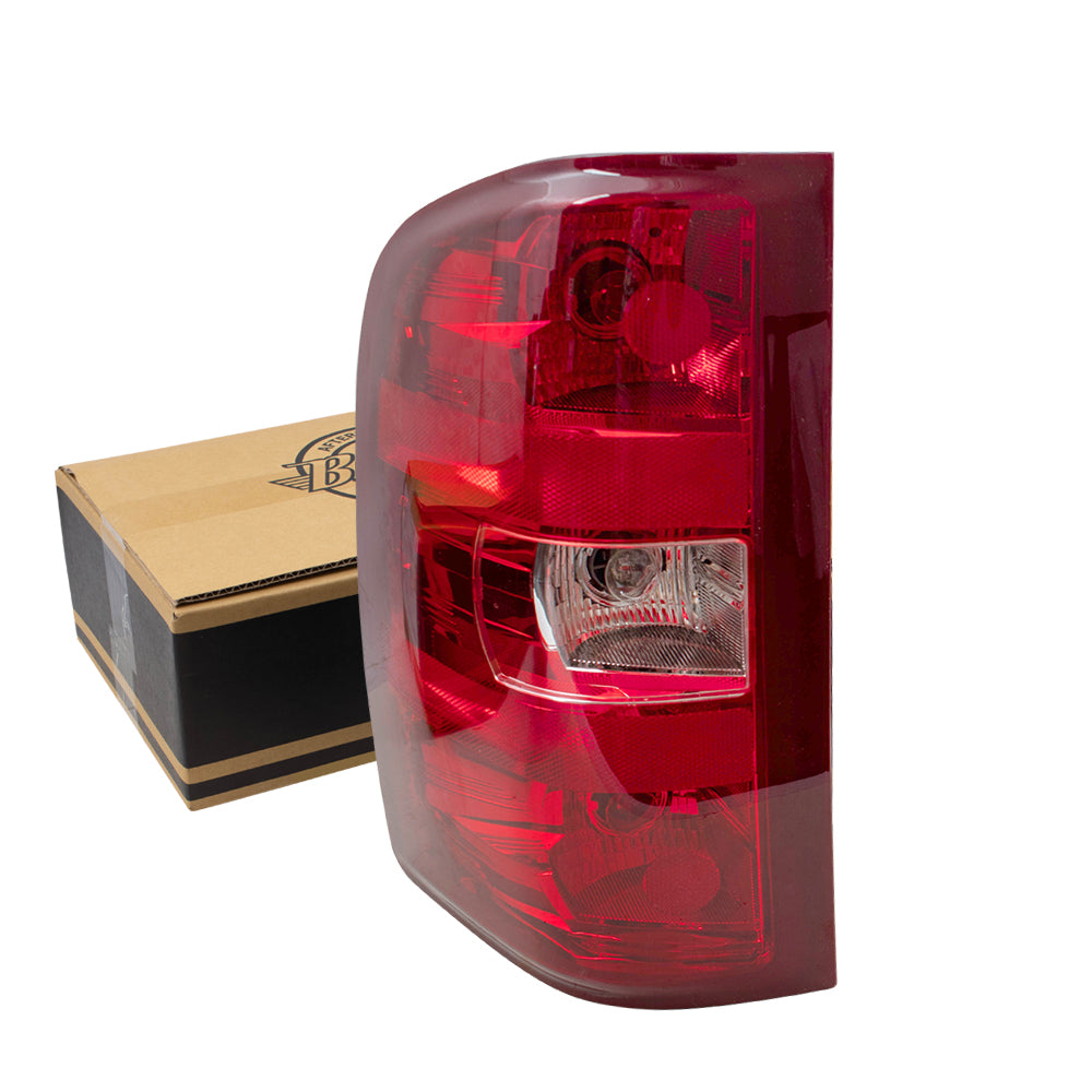Brock Replacement Driver Side Tail Light Assembly Compatible with 2007-2014 Silverado With Bulbs-Harness 25958482