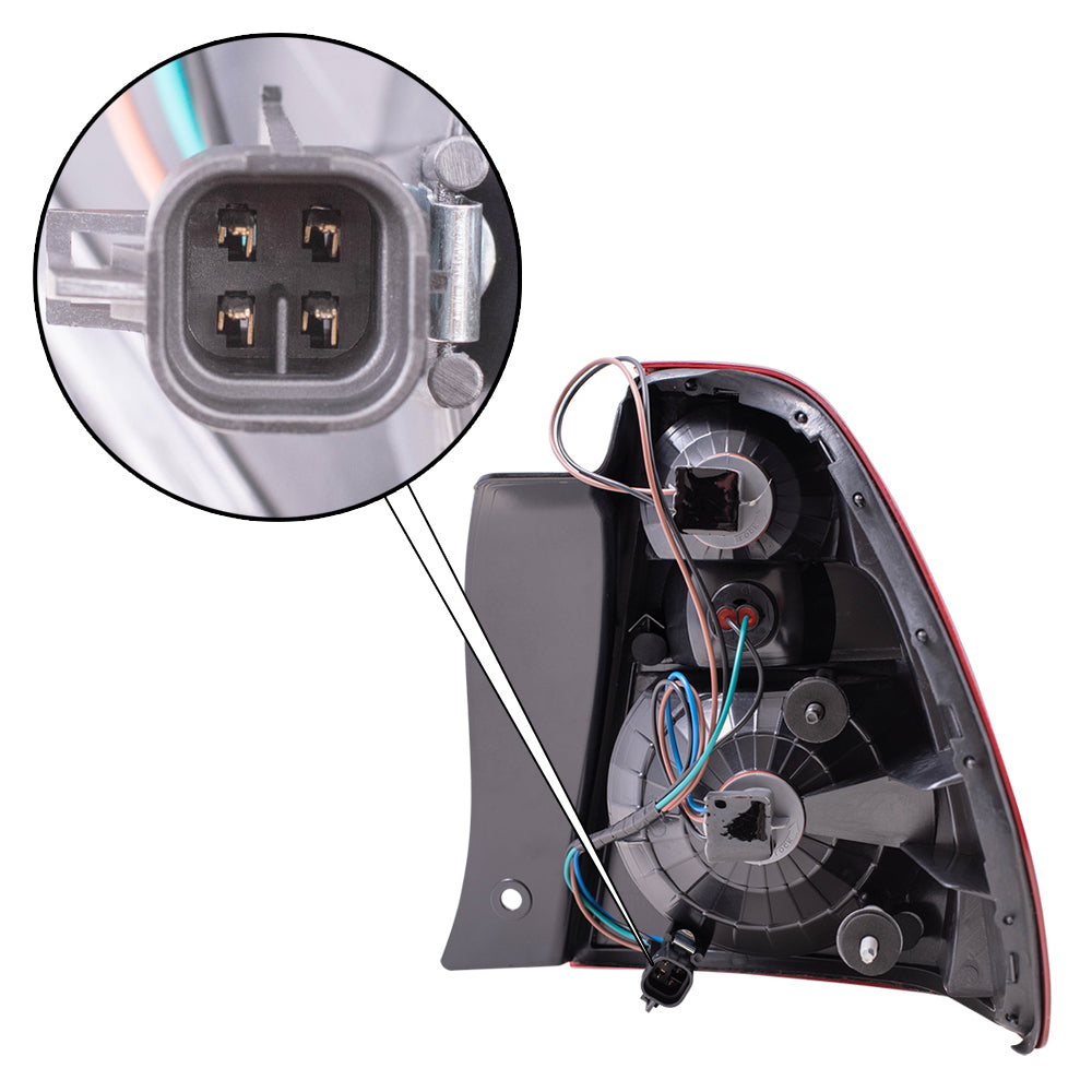 Brock Replacement Driver Tail Light Compatible with 2004-2007 Malibu 2008 Malibu Classic 15868494