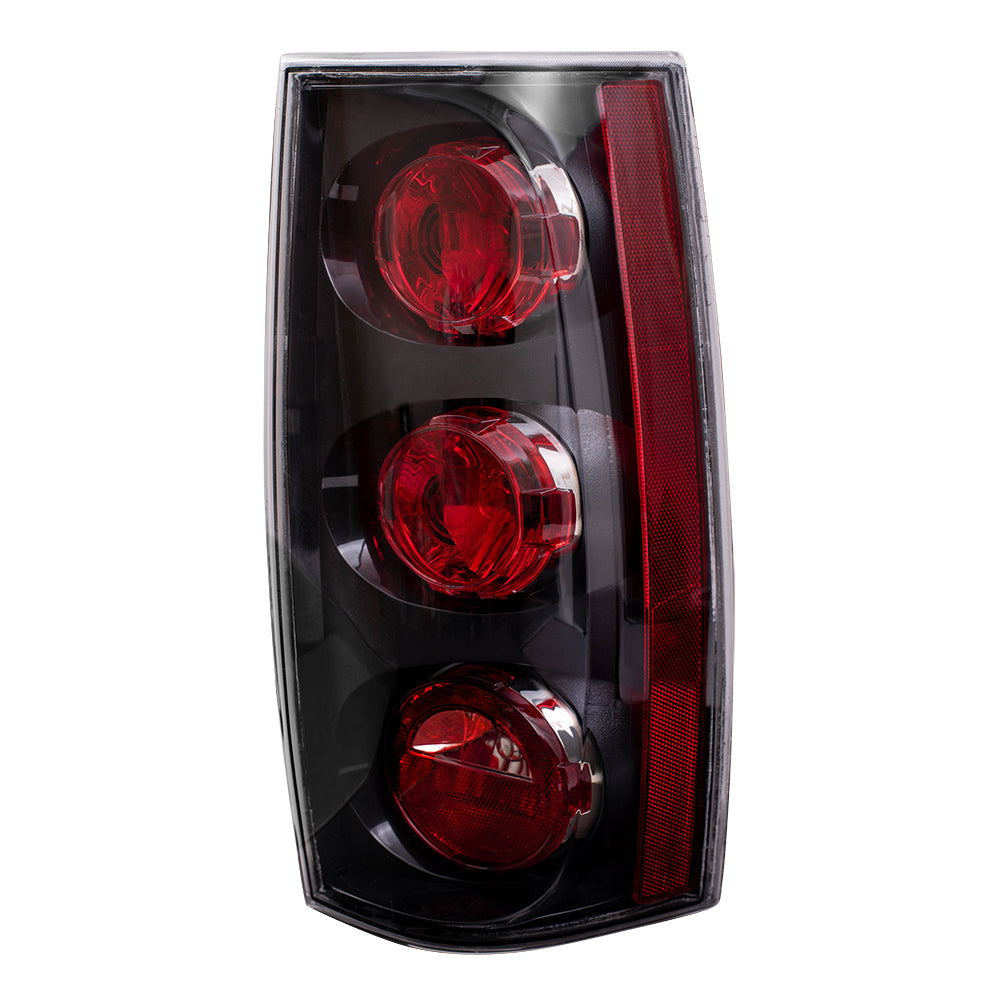 Brock Replacement Passenger Tail Light Lens with Black Bezel Compatible with 2007-2014 Yukon Denali 25975978