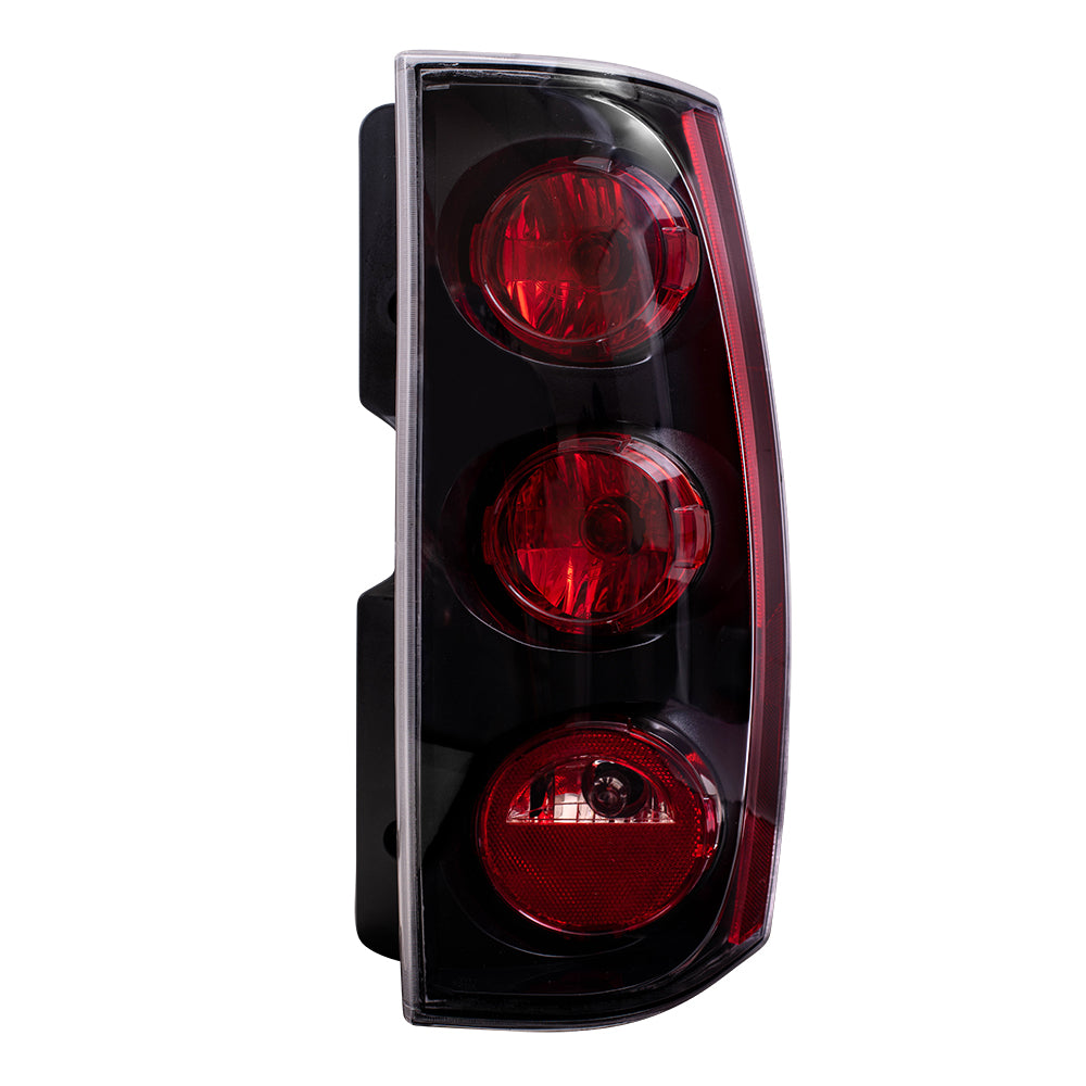 Brock Replacement Passenger Tail Light Lens with Black Bezel Compatible with 2007-2014 Yukon Denali 25975978