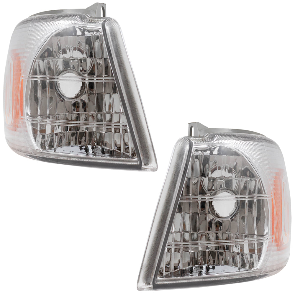 Brock Replacement Driver and Passenger Set Park Signal Side Marker Lights Compatible with 97-05 Venture 15130499 15130498