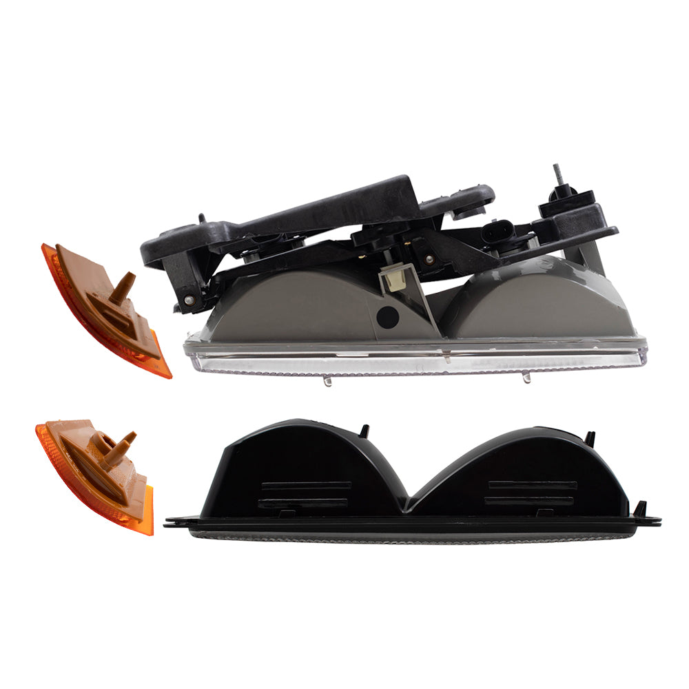 Brock 1223-0054C8 8pc Lighting Set With Headlights-Park/Signal Lights-Upper & Lower Side Marker Lights Compatible With 1994-2002 GMC C/K Pickup 1994-1999 GMC Yukon/Suburban - Not For Chevrolet Models