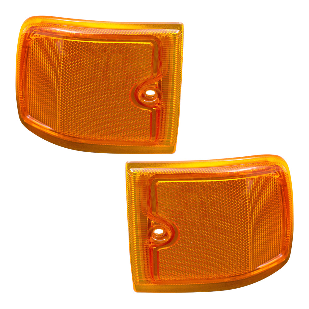 Brock Replacement Driver and Passenger Set Upper Signal Side Marker Light Compatible with 1996-2002 Express Van 5977399 5977400