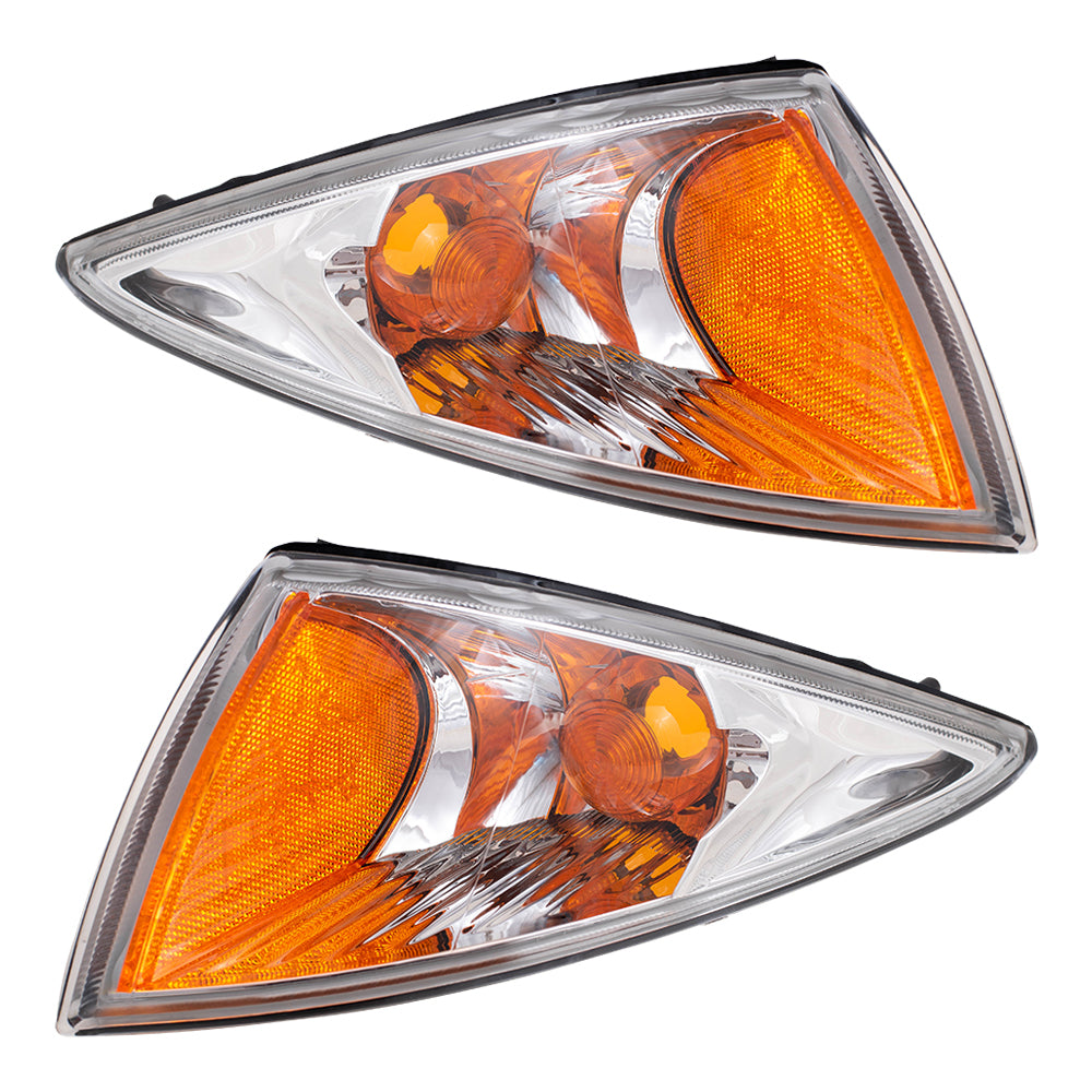 Brock Replacement Driver and Passenger Set Park Signal Side Marker Lights Compatible with 2000-2002 Cavalier 22667009 22667010