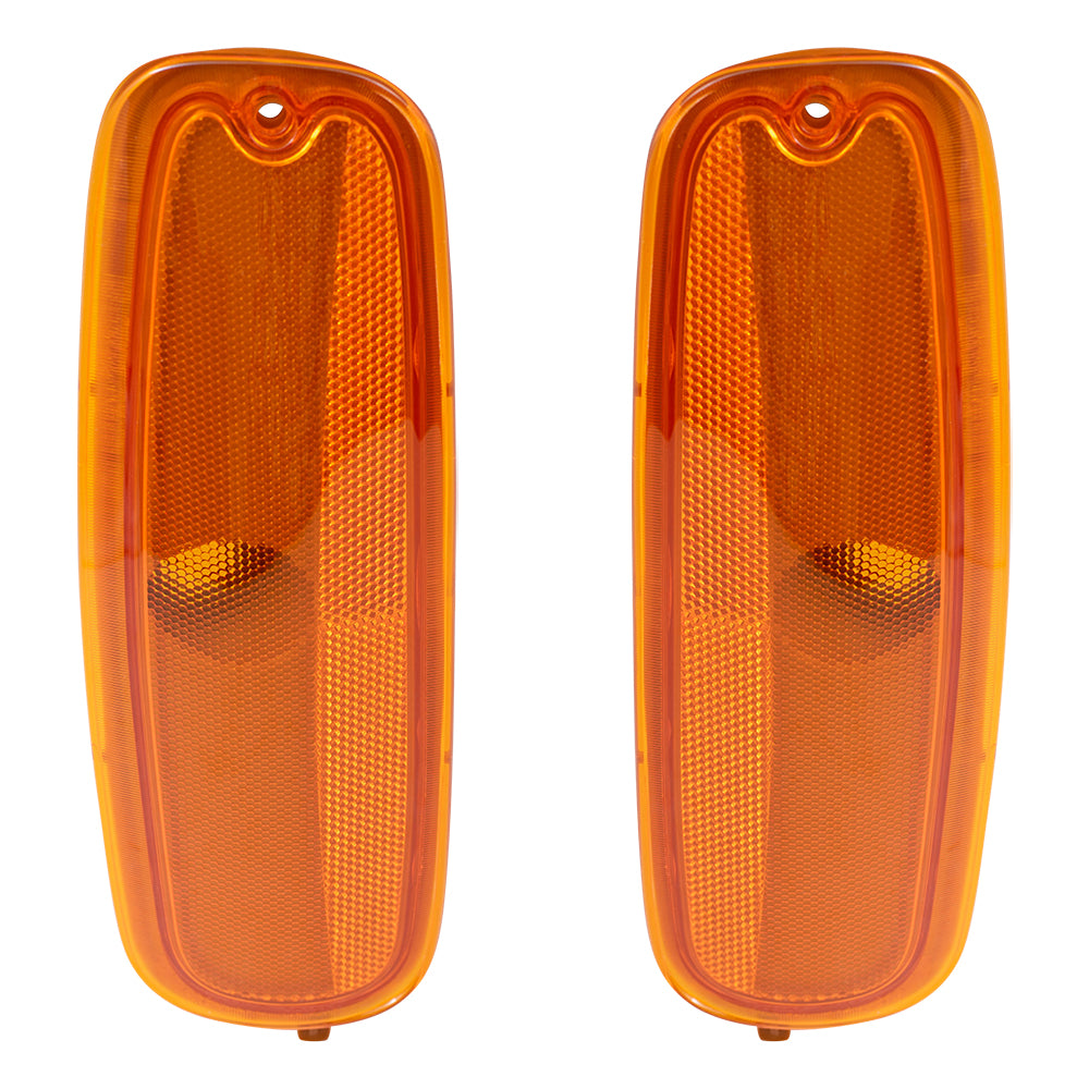 Brock Replacement Driver and Passenger Set Signal Side Marker Light Compatible with 1996-2002 Express Savana Van 5977275 5977276