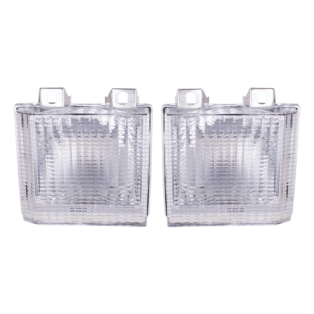 Brock Replacement Driver and Passenger Set Park Signal Front Marker Lights Compatible with 83-88 C1500 K2500 Pickup Suburban Jimmy Blazer Van918045 918046