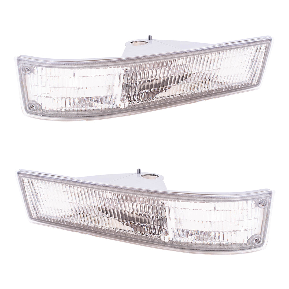 Brock Replacement Driver and Passenger Set Park Signal Side Marker Lights Compatible with 1995-2005 Astro Safari Van 16523211 16523212
