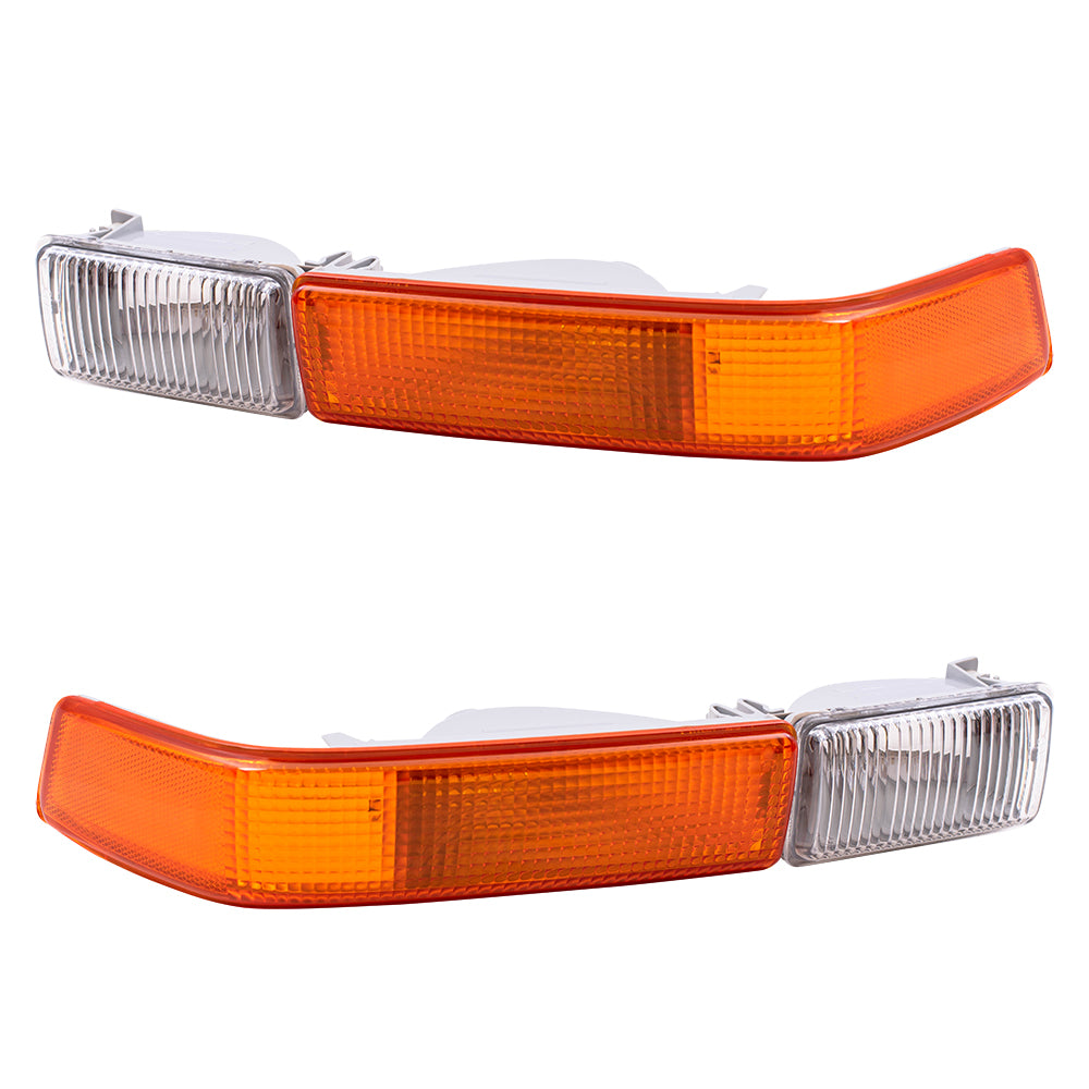Brock Replacement Driver and Passenger Side Park/Signal/Fog Light Units Compatible with 1998-2005 Blazer and 98-04 S10 15098271 15098272
