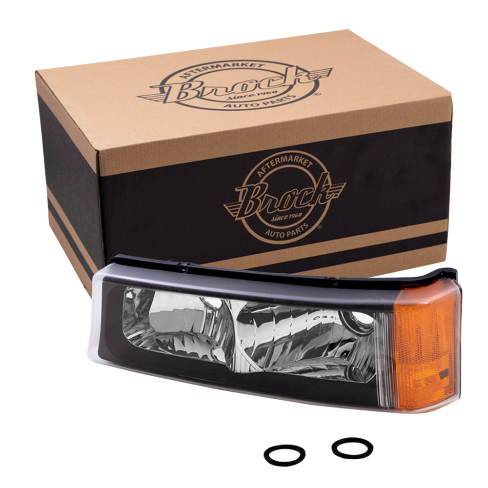 Brock Replacement Driver Park Signal Front Marker Light Compatible with 2003-2006 Silverado Avalanche Pickup Truck 15199556
