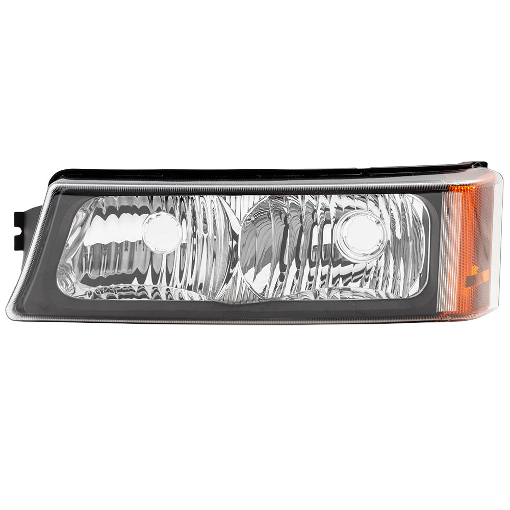 Brock Replacement Driver and Passenger Set Park Signal Front Marker Lights Compatible with 2003-2006 Silverado Avalanche Pickup Truck