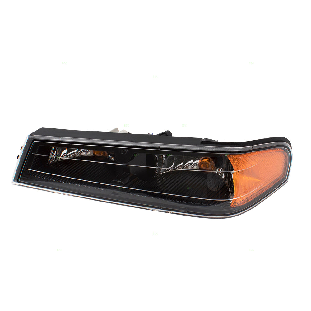 Brock Replacement Driver Park Signal Front Marker Light Black Bezel Compatible with 2004-2012 Colorado Canyon Pickup Truck