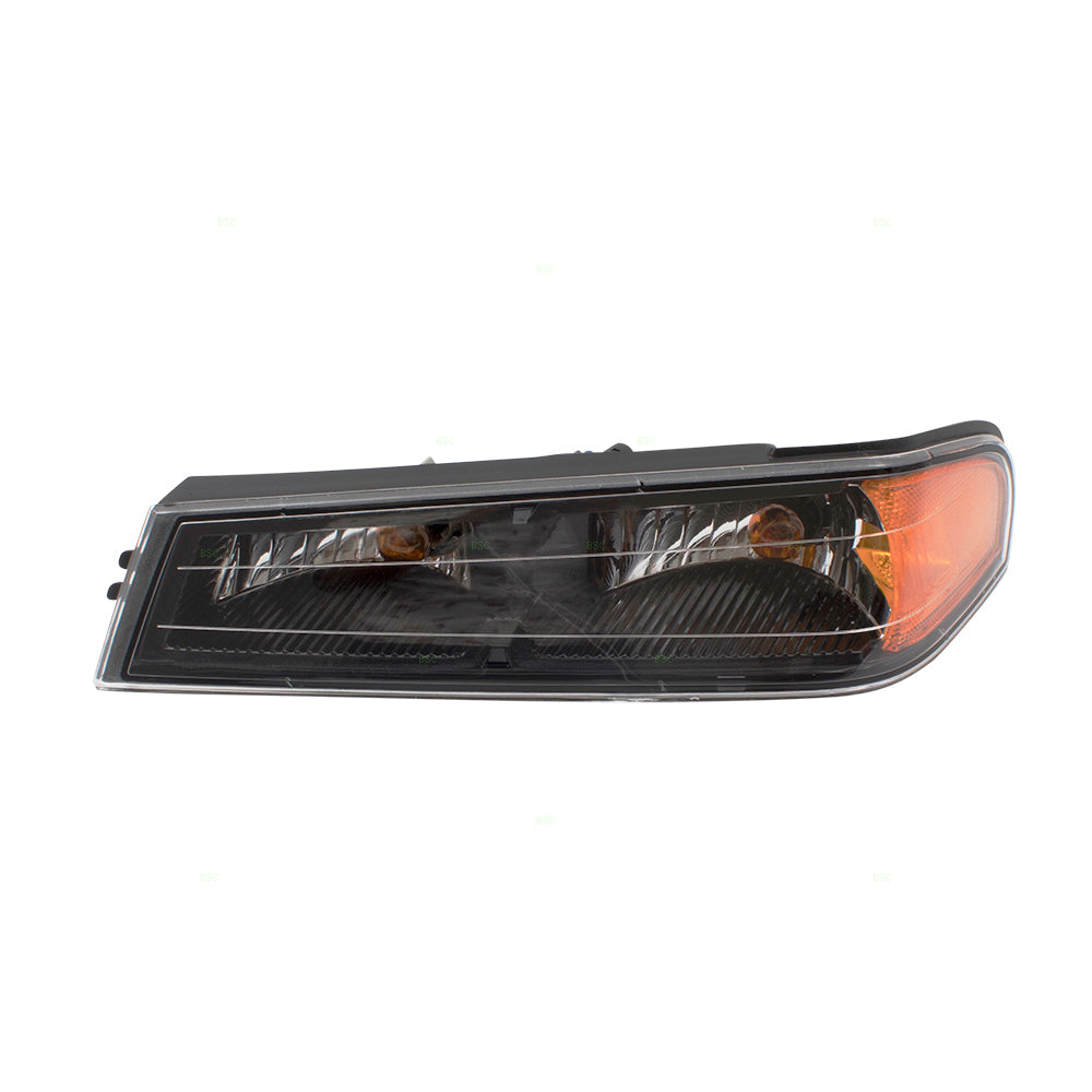 Brock Replacement Driver Park Signal Front Marker Light Black Bezel Compatible with 2004-2012 Colorado Canyon Pickup Truck