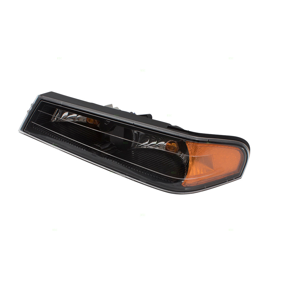 Brock Replacement Driver Park Signal Front Marker Light Black Bezel Compatible with 2004-2012 Colorado Canyon Pickup Truck