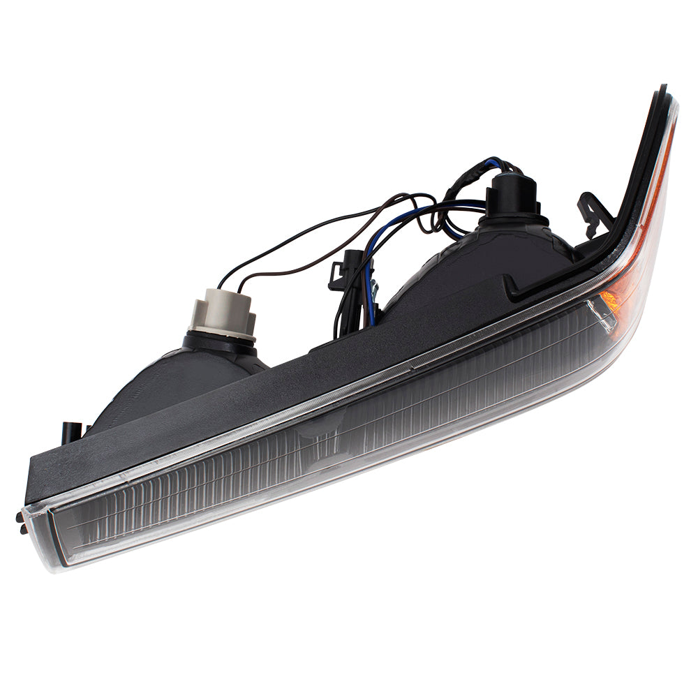 Brock Replacement Driver Park Signal Front Marker Light Black Bezel Compatible with 2004-2012 Colorado Canyon Pickup Truck