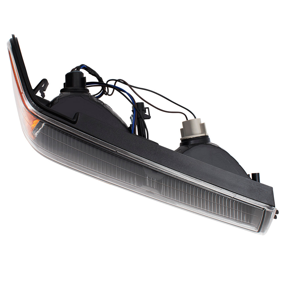 Brock Replacement Passenger Park Signal Front Marker Light Black Bezel Compatible with 2004-2012 Colorado Canyon Pickup Truck