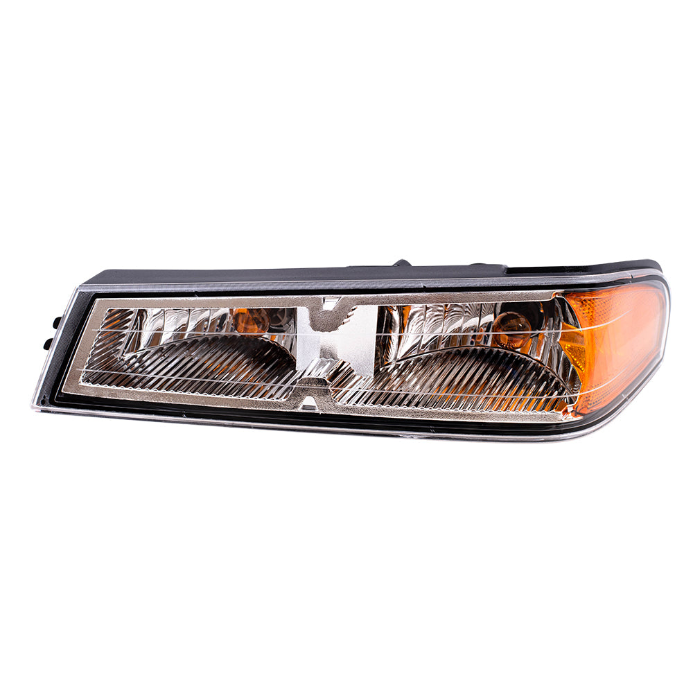 Brock Replacement Driver Park Signal Side Marker Light Replacement with Chrome Housing Compatible with 2005-2008 Colorado Pickup Truck 20936079