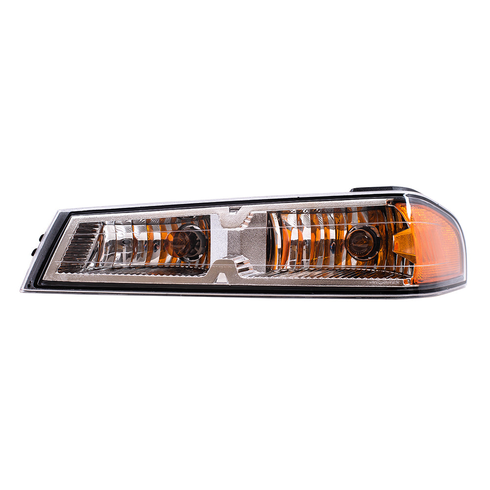 Brock Replacement Driver Park Signal Side Marker Light Replacement with Chrome Housing Compatible with 2005-2008 Colorado Pickup Truck 20936079