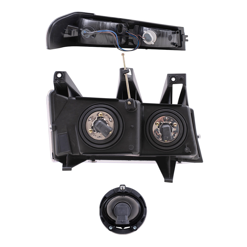 Brock Replacement Driver and Passenger Side Headlights, Park Signal Lights and Fog Lights 6 Piece Set Compatible with 2005-2008 Colorado with Xtreme Package ONLY