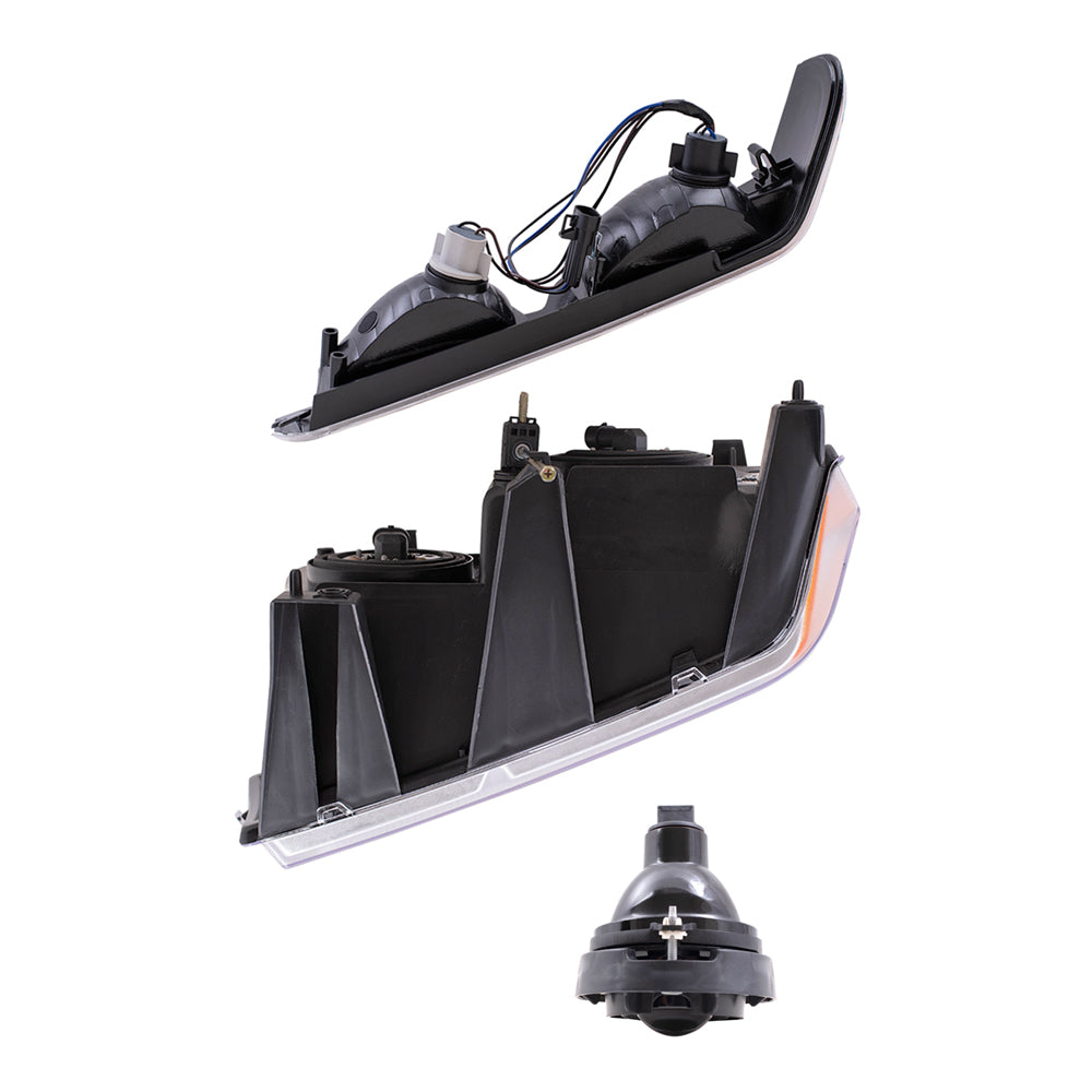 Brock Replacement Driver and Passenger Side Headlights, Park Signal Lights and Fog Lights 6 Piece Set Compatible with 2005-2008 Colorado with Xtreme Package ONLY