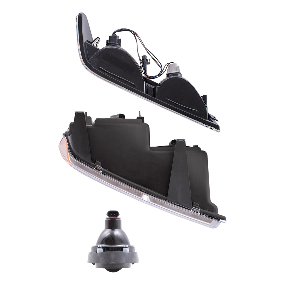 Brock Replacement Driver and Passenger Side Headlights, Park Signal Lights and Fog Lights 6 Piece Set Compatible with 2005-2008 Colorado with Xtreme Package ONLY