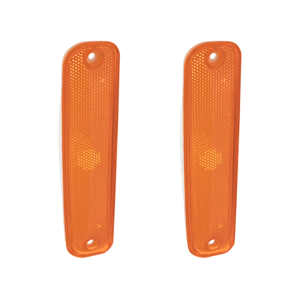 Brock Replacement Driver and Passenger Set Front Signal Side Marker Lights Compatible with 1973-1980 C/K Pickup Truck Suburban Jimmy Blazer 6270433