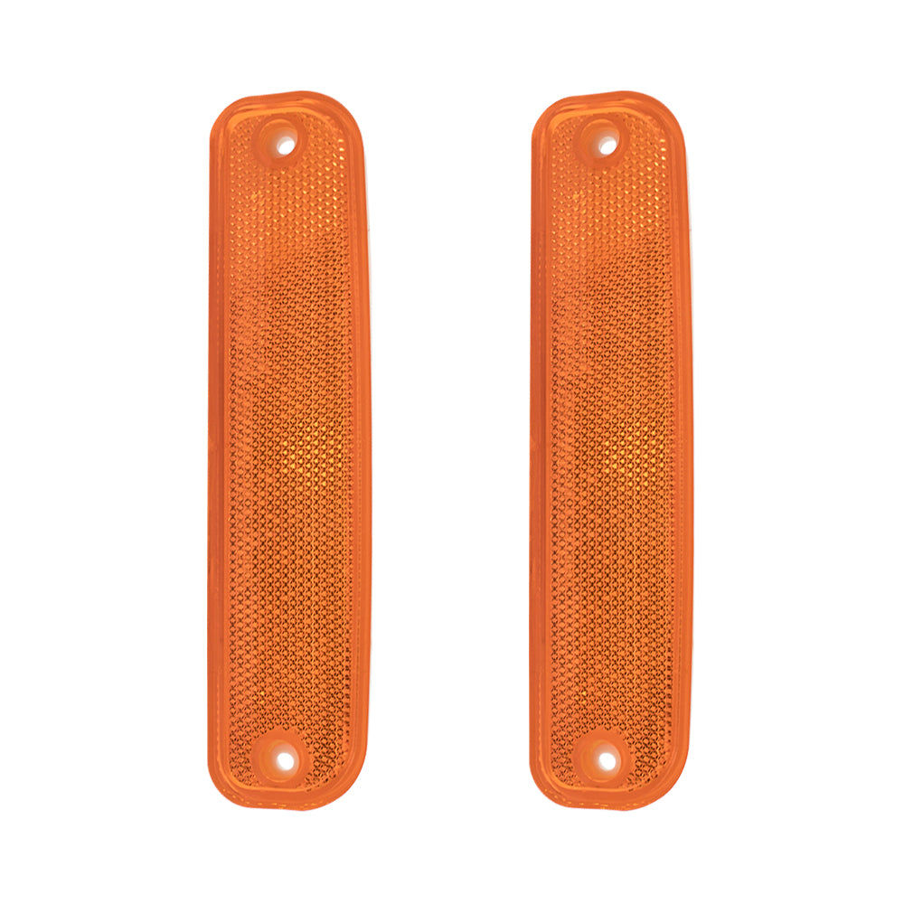 Brock Replacement Driver and Passenger Set Front Signal Side Marker Lights Compatible with 1973-1980 C/K Pickup Truck Suburban Jimmy Blazer 6270433
