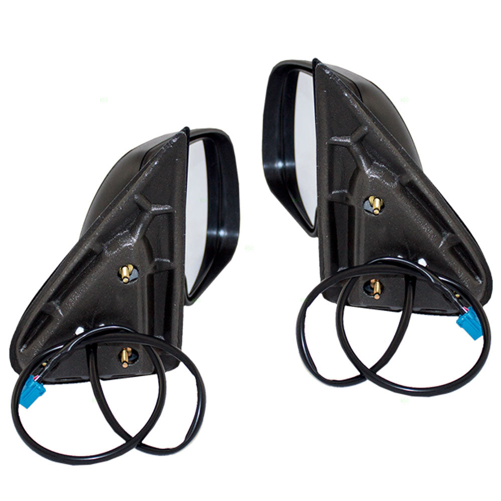 Brock Replacement Driver and Passenger Set Power Side Door Mirrors Heated with Black Cover Compatible with 2003-2007 Silverado Sierra Pickup Truck