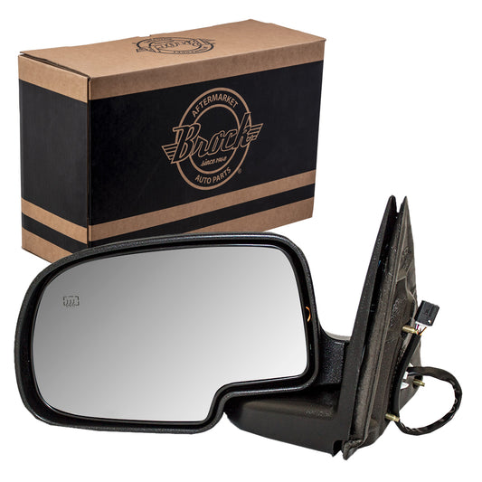 Power Mirror for 1999-2002 Silverado 1500 Textured Black Base-Gloss Black Cover OEM Substitu Heated Manual Fold for 2001-2002 Silverado 1500 HD for 2000-2002 Tahoe for 2000-2002 Suburban 2500 Left