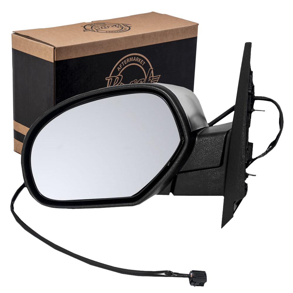 Power Mirror for 2007-2013 Silverado 1500 Brushed Chrome Cover Heated Manual Fold for 2007-2014 Silverado 2500 for 2007-2014 Tahoe for 2007-2013 Suburban 2500 for 2014 Suburban 25776087 Left