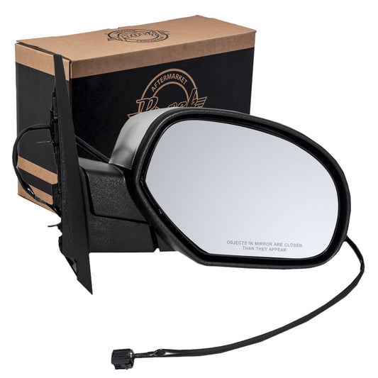 Power Mirror for 2007-2013 Silverado 1500 Brushed Chrome Cover Heated Manual Fold for 2007-2014 Silverado 2500 for 2007-2014 Tahoe for 2007-2013 Suburban 2500 for 2014 Suburban 25776088 Right