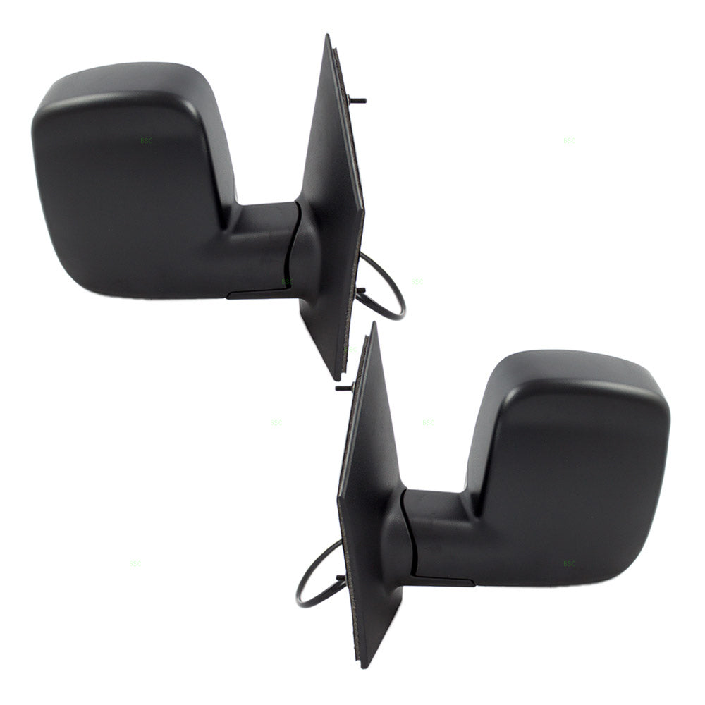 Brock Aftermarket Replacement Driver Left Passenger Right Power Mirror Textured Black With Heat-Dual Glass Without Signal Set Compatible With 2008-2022 Chevy Express
