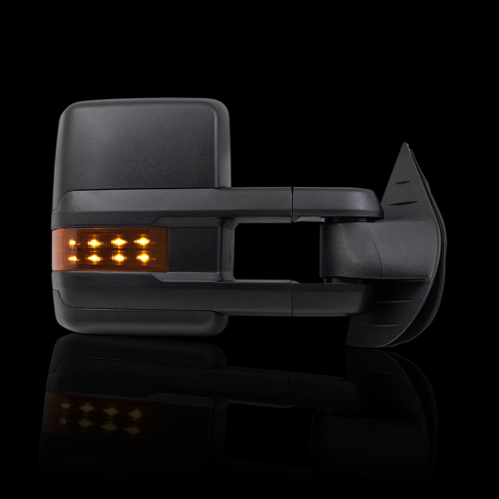 Power Mirror for 2007-2013 Silverado 1500 Extendable Clearance Lamp Performance Upgrade Turn Signal Indicator Heated Manual Fold for 2007-2014 Silverado 2500 for 2007-2014 Tahoe for 2014 Suburban Set