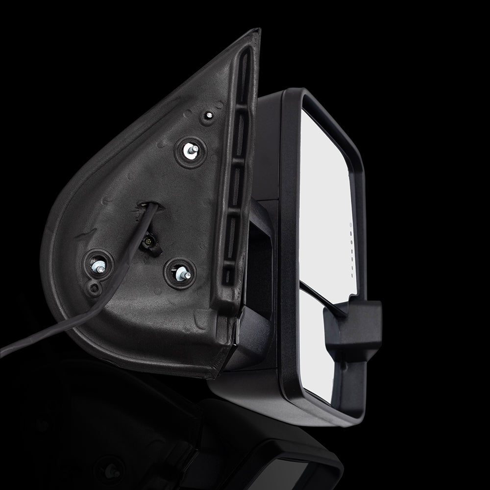 Brock Replacement Performance Mirrors Power Heated Telescopic Tow Arms Textured Black Compatible with 2003-2006 Silverado Sierra Avalanche Pickup