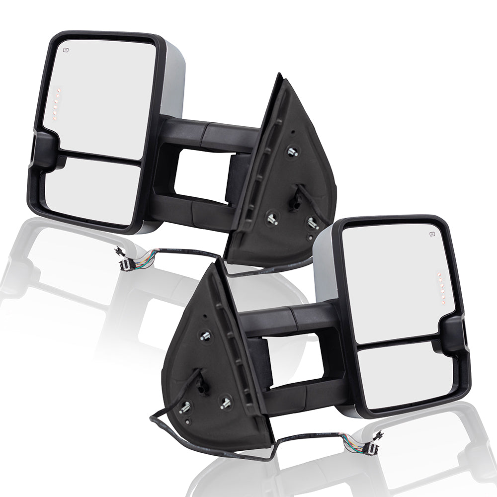 Power Mirror for 2003-2006 Silverado 1500 Extendable Clearance Lamp Performance Upgrade Turn Signal Indicator Heated Manual Fold for 2003-2006 Silverado 1500 HD for 2003-2004 Sierra 2500 Set