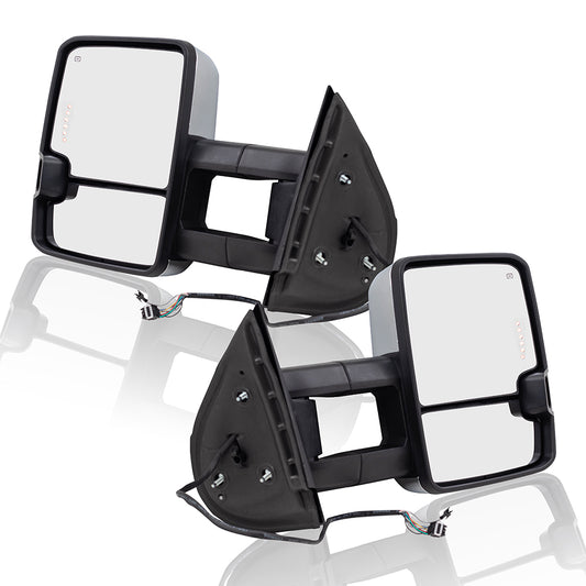 Power Mirror for 2003-2006 Silverado 1500 Extendable Clearance Lamp Performance Upgrade Turn Signal Indicator Heated Manual Fold for 2003-2006 Silverado 1500 HD for 2003-2004 Sierra 2500 Set