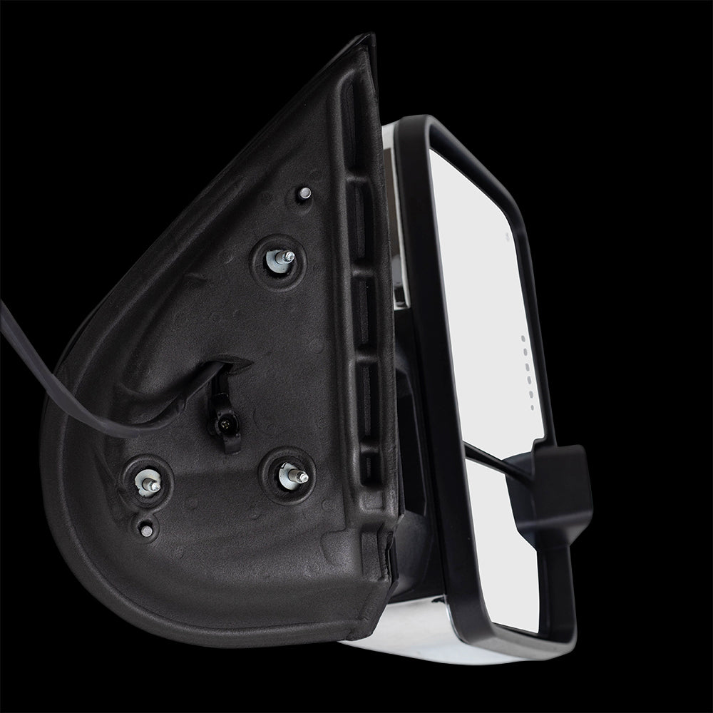 Brock Replacement Performance Upgrade Towing Mirrors Power Heated Telescopic Arms Chrome Cap Compatible with 2003-2006 Silverado Sierra Avalanche Pickup